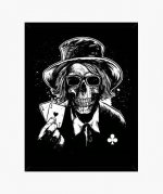 Cuadro retro skull jugador poker calaveras  i 135623247477001356232116324