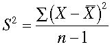 Variance formula