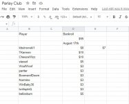 Parlayclub spreadsheet august 17th