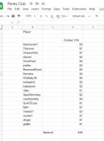 Parlayclub spreadsheet october 11th