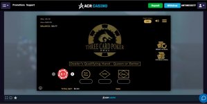 Three card Poker at ACR minimum bet a dime