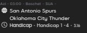 Spurs  4pts